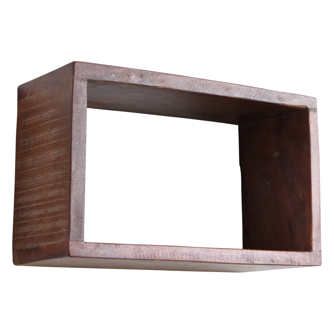 Kayu Living rectangular wall shelf made from warm-toned FSC recycled wood with a natural grain finish.
