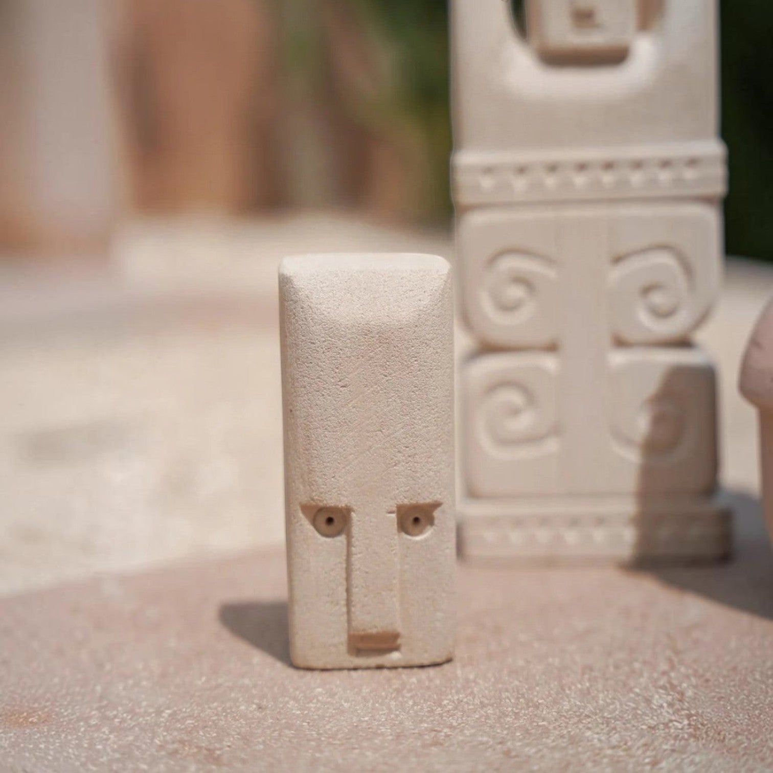 Kayu Living handcrafted Balinese stone figurine, The Classic Stone Man No. 2 with a natural textured finish.