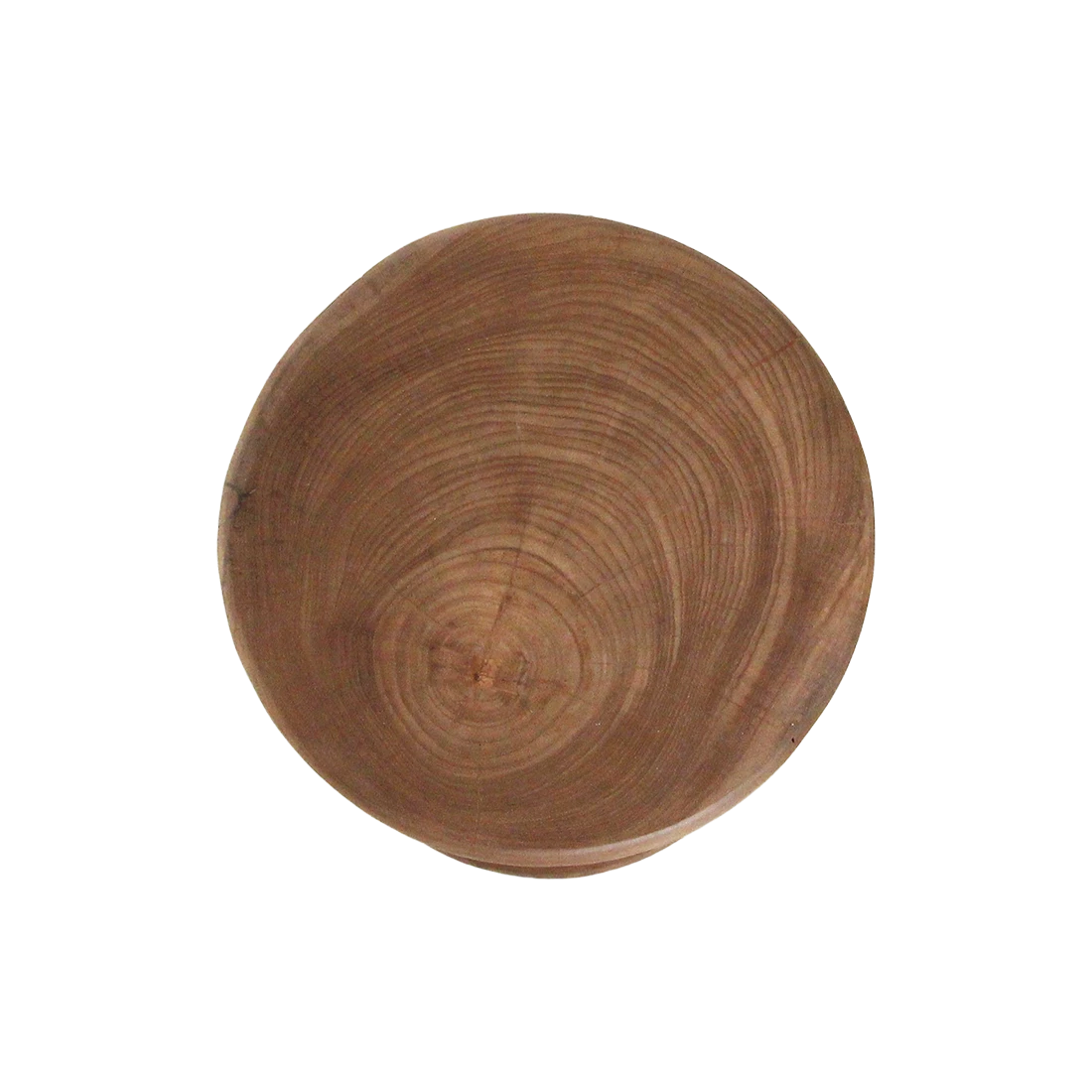 Kayu Living Forma Ritari solid teak side table viewed from above showing natural wood grain patterns