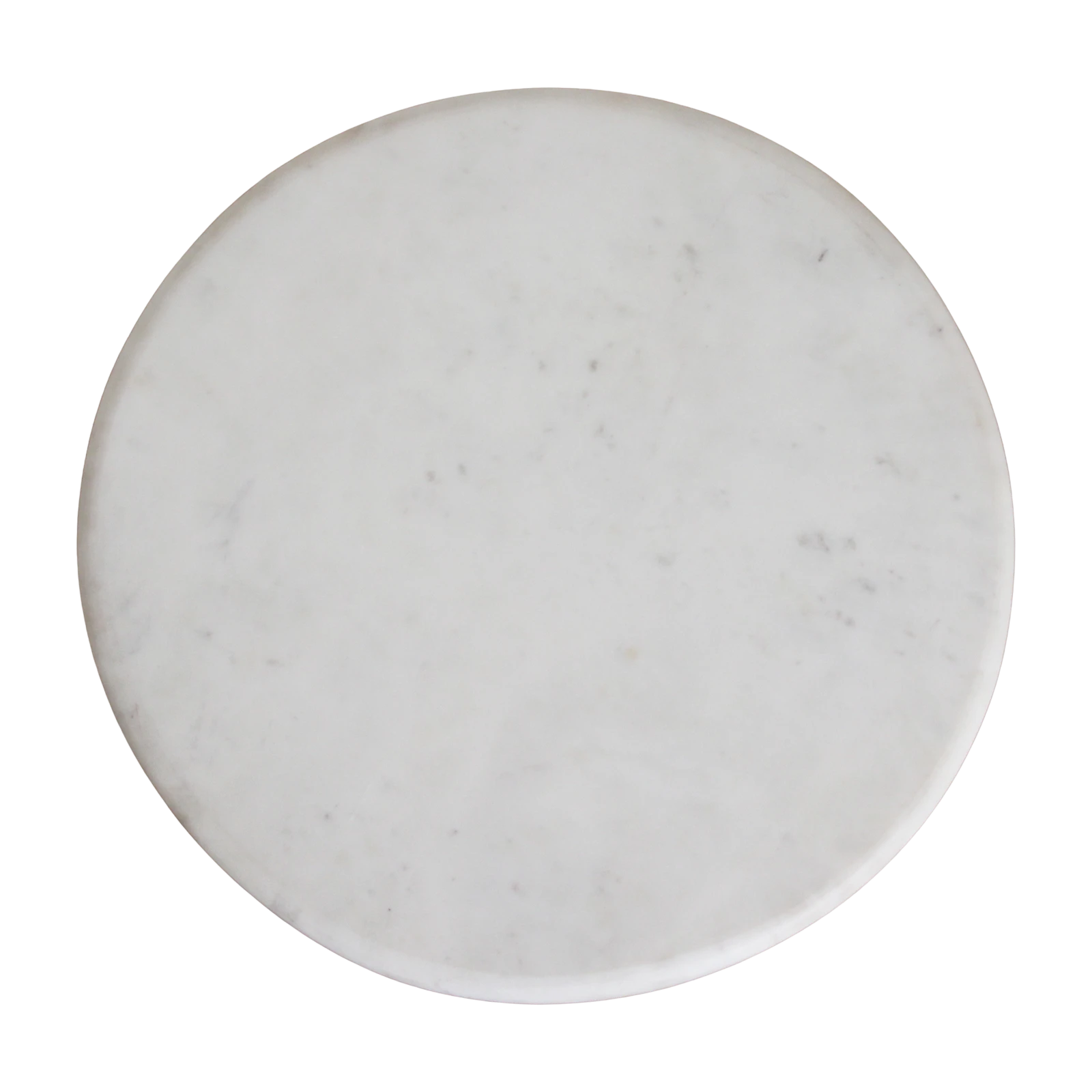 Kayu Living Kuching white marble side table top viewed from directly above showing unique natural stone veining